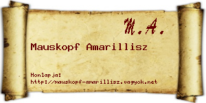 Mauskopf Amarillisz névjegykártya